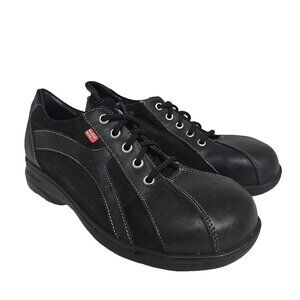 Mellow Walk Women's Daisy Steel Toe Lace Up Work Shoes 420092 Black Size 7M